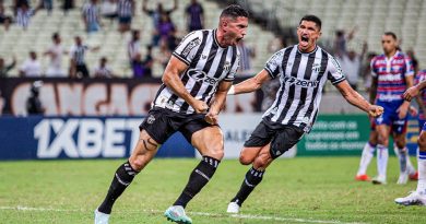 Danilo Barcelos comemora gol pelo Ceará. campeonato cearense