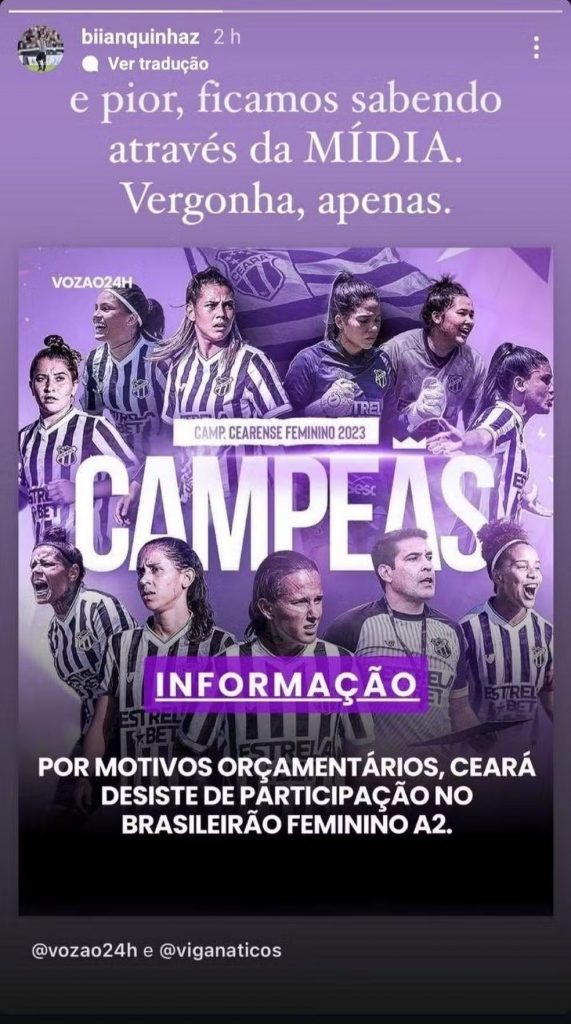 Bianquinha postagem Ceará