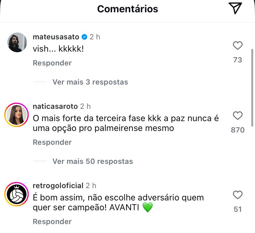 Comentário de torcedores